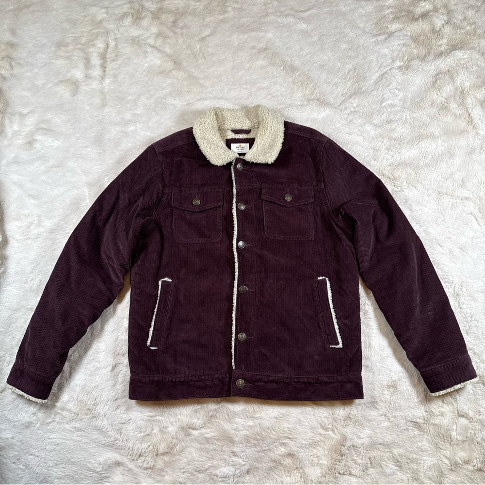 Marine Layer Jacket Men’s Medium Boise Corduroy Sherpa Trucker Button Up